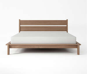 Lit Queen Size Moderne en Bois Massif Cadre en Teck Couleur Naturelle pour Hôtel Appartement et Maison Meubles de Lit - Product Image 1