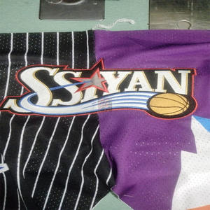 Shorts de basket-ball en maille de polyester unisexe pour hommes, imprimés par sublimation épais, brodés, vêtements de sport, shorts d'entraînement - Product Image 4