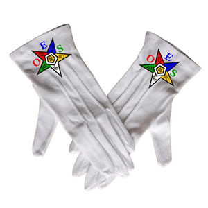 Masonic Regalia Guantes OES de algodón blanco con diferentes emblemas masónicos Kit de 12 pares-HSE - Product Image 4