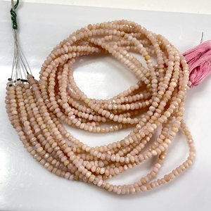 Cuentas facetadas de ópalo rosa con forma de Rondelle, cuentas de ópalo Natural de buena calidad para la fabricación de joyas - Product Image 3