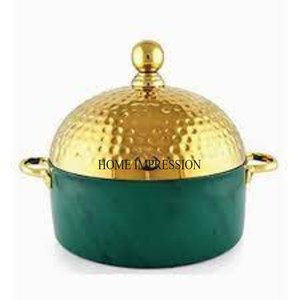 Base de forme ronde en bois d'acacia de qualité supérieure avec couvercle supérieur en plaqué or de haute qualité - Product Image 3