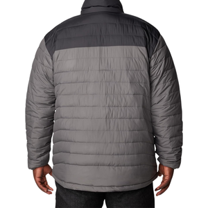 Mens Grey Black Windproof Hooded Puffer Jacket Neon Accents Lightweight <b>Quilted</b> Winter Insulated Zip Front Casual Outdoor Wear - Product Image 5