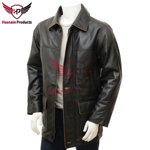 Veste d'hiver de qualité supérieure Doublure luxueuse en satin Nouveau design Manteau en cuir avec plusieurs poches Chemise High Street - Product Image 2