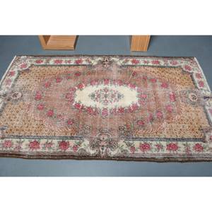 Alfombra turca de lana clásica Beige de 4x7 pies, diseño de retazos bohemios para entrada, pasillo, sala de estar, alfombras de látex de forma Rectangular - Product Image 3