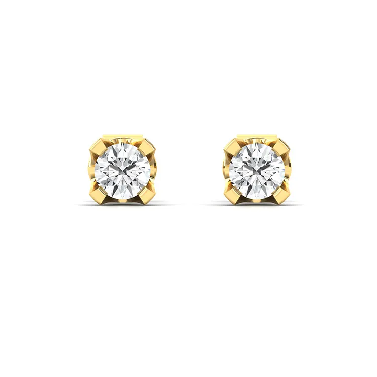 Naturstein Ohrringe Luxus neues Design Solid Gold Fine Jewelry Ohrringe mit echten Diamanten Ring zum Verkauf