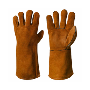 Nouveau 2025 Construction industrielle personnalisée Gants de soudage en cuir de vachette robuste Fonction Gants de protection contre la chaleur de la cheminée - Product Image 5