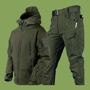 Ensemble de veste tactique de combat d'hiver respirante en coton 100% Rip-Stop camouflage unisexe, veste en peau de requin, grande taille - Product Image 6