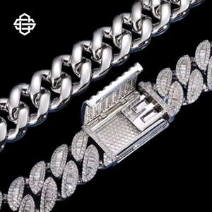 Collar de cadena con eslabones cubanos, joyería de rapero de hip hop, Gargantilla con diamantes de moissanita ostentosos para hombres y mujeres - Product Image 3