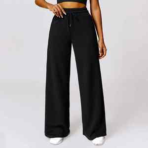 High Quality Women's Winter Jogger Sweatpants Regular-Fit <b>Elastic</b> Waist Custom Casual Breathable Straight Leg Mid <b>Waistband</b> - Product Image 3