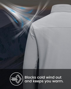 Vestes Softshell de randonnée en polaire polyester sur mesure, taille plus, col montant, coupe régulière, coupe-vent, design personnalisé, marque privée - Product Image 5