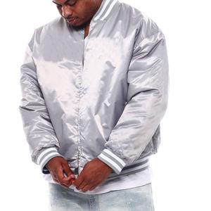 Veste de basket-ball personnalisée brodée en satin doublé personnalisé blouson d'aviateur vintage à manches longues pour homme - Product Image 1