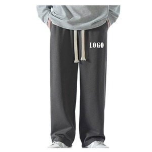 Pantalones de chándal holgados de pierna recta ancha para hombre, pantalones holgados de gran tamaño para hombre, Pantalones rectos informales a rayas personalizados de algodón para hombre - Product Image 1