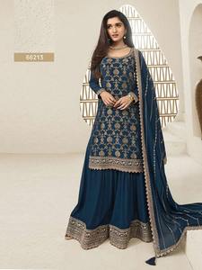 Meilleur prix d'usine sur la robe d'été décontractée Salwar Kameez solide et imprimée pakistanaise nouvelle robe de soirée à chaud - Product Image 4