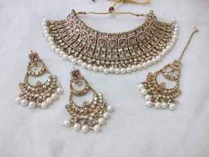 Conjunto de Gargantilla Mehndi con Maangtikka, Ideal para Bodas, Conjunto de Collar Tradicional Indio, Cualquier Color se Puede Personalizar - Product Image 4