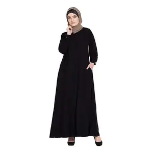 2022 New Modest Wear Solid Color Nida Jilbab Khimar 2 Pieces Abaya Islamic Prayer Clothing