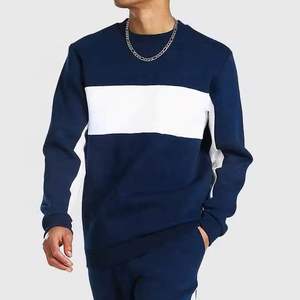 Unisex 380gsm algodón polar Color sólido chándal hombres Jogging cuello redondo sudadera pulóver pantalones de chándal de dos piezas adultos invierno - Product Image 3