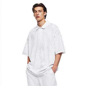 Camisa de Hombre de Línea Sólida Extragrande, con Hombros Caídos, Cuello Camisero Estampado, Transpirable, Antiarrugas, de Secado Rápido, Estilo Urbano - Product Image 5