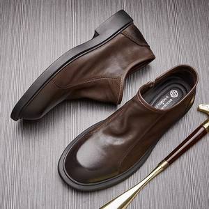 Zapatos Brogue de Gamuza Suave con Bordes Perforados y Suela Ligera, Zapatos Casuales para Hombre, Zapatos de Moda - Product Image 2