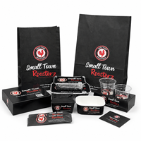 Boîte alimentaire en papier noir personnalisée certifiée FSC avec logo pour l'emballage à emporter de poulet frit et de frites
