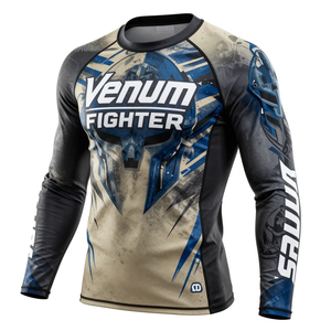 เสื้อรัดกล้ามเนื้อ MMA คุณภาพสูง ชุดว่ายน้ำ BJJ ป้องกันรังสียูวี ผลิตตามสั่ง เป็นมิตรกับสิ่งแวดล้อม ป้องกันแบคทีเรีย แห้งเร็ว เสื้อรัดกล้ามเนื้อ Venum Fighter - Product Image 1