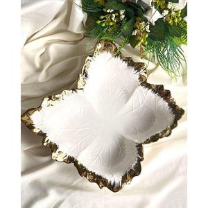 ชามโลหะเคลือบสีขาวสำหรับงานแต่งงานอุปกรณ์ตกแต่งโต๊ะอุปกรณ์ตกแต่งโต๊ะงานฝีมือสุดหรูชามเสิร์ฟด้วยมืองานฝีมือตกแต่งบ้าน - Product Image 4