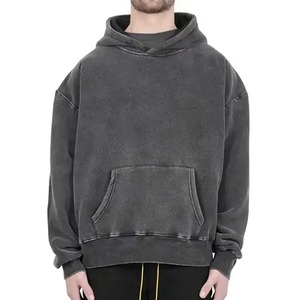 Streetwear de luxe pour hommes lavage à l'acide sweats à capuche pour hommes pull en coton vintage surdimensionné lavé à la pierre Design de mode personnalisé - Product Image 1