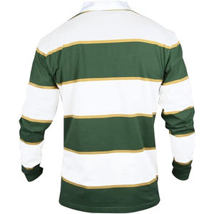 Camiseta de rugby bordada en verde y blanco, transpirable, de algodón y poliéster, ropa deportiva de ajuste atlético, ropa de fútbol cómoda - Product Image 2