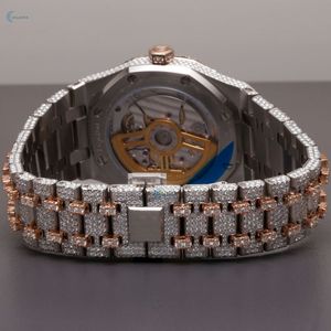 Montre Iced Out pour hommes, montre automatique en diamant de laboratoire, montre-bracelet de luxe de style Hip Hop pour cadeau - Product Image 4