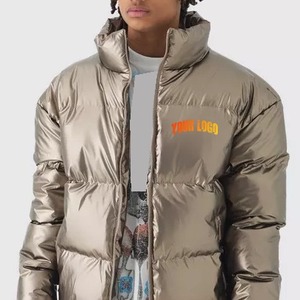 Vente en gros de vestes d'extérieur à col montant de couleur métallique brillante pour hommes, vestes chaudes, nouveautés, meilleures, nouvelles vestes brillantes pour hommes - Product Image 2