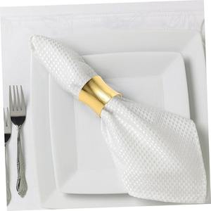 Anneau de serviette en feuille dorée artisanale, vaisselle en métal pour fête, hôtel, restaurant, décoration de la maison - Product Image 2