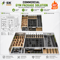 SK 310 m² Ensemble complet d'équipements de musculation professionnels en fer robuste, à charge de plaques et à poids libre, pour projets de salle de sport, pour l'Amérique du Nord