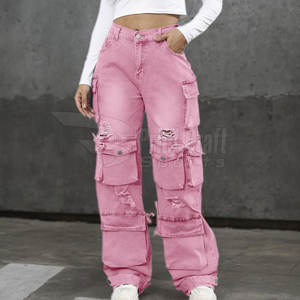 Jeans holgados de fabricación de fábrica de alta calidad, los pantalones vaqueros holgados de mujer hechos en Pakistán más vendidos - Product Image 4