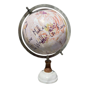 Nautical Style World <b>Globe</b> for Home Office or College Use Shiny Metal and Wooden Base for Geography Lessons <b>Desk</b> <b>Globe</b> - Product Image 3