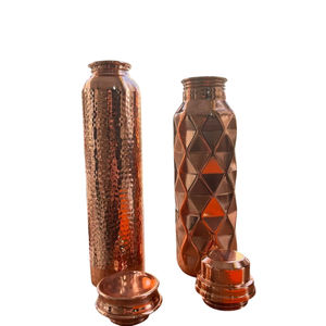 Vintage Copper Water <b>Bottle</b> Antique Hammered Honeycomb Design Handmade Health Benefits Drinkware For Home Office & Yoga <b>Travel</b> - Product Image 2
