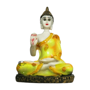 Mini estatua de Buda amarilla hecha a mano, decoración espiritual para salpicadero de coche, figurita de poliresina, regalos de devolución para el Año Nuevo chino, Pascua - Product Image 2
