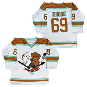 Camiseta de hockey sobre hielo para hombre con cuello en V de Bulldog de diseño personalizado, ropa deportiva personalizada con impresión de nombre de equipo, servicio OEM para adultos - Product Image 3