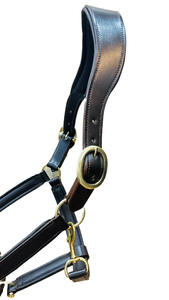 Muserolle demi-ronde à licou équestre anglais de haute qualité et matériel en laiton équipement d'équitation en cuir de qualité supérieure - Product Image 3