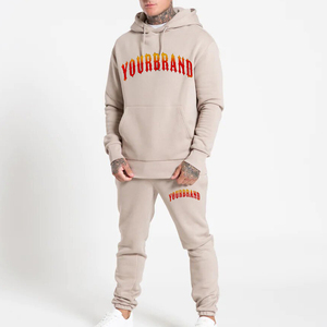 ชุดวอร์มแบบสวมหัวสำหรับผู้ชายเสื้อผ้าฤดูหนาวชุดวิ่ง2ชิ้นกางเกงขายาวและหมวกออกแบบได้ตามต้องการ - Product Image 4