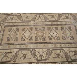 พรมวินเทจตุรกีขนาด 3.9x6.8 ฟุต, พรมปูพื้น, พรมสีเบจไล่เฉด - Product Image 5