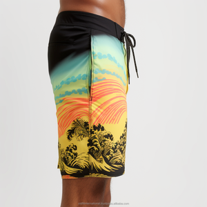 Boardshorts pour hommes personnalisés Sublimation logo imprimé Fitness et maillot de bain de plage de style décontracté en polyester et spandex - Product Image 3