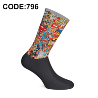 Chaussettes d'artiste en coton à impression numérique, respirantes, imprimées par transfert thermique, graphismes vibrants, haute qualité, pour femmes, fabriquées en Turquie, Goma