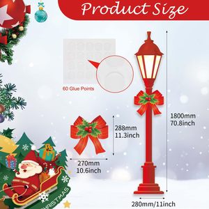 2 Pcs 6' de hauteur Décorations murales en carton en forme de <span class=keywords><strong>lampadaire</strong></span> de Noël, accessoires photo pour le carnaval de la Nouvelle-Orléans - Product Image 3