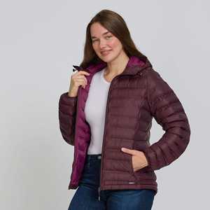<b>Women</b> Maroon Padded Autumn Short Winter Jacket Warm Hooded Outerwear <b>Lightweight</b> Puffer <b>Coat</b> Button Front Cozy Style Daily Cold - Product Image 2