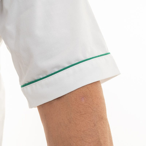 Manteau <span class=keywords><strong>de</strong></span> chef pour hommes <span class=keywords><strong>pas</strong></span> <span class=keywords><strong>cher</strong></span> personnalisé 100% coton nouveau blanc à manches courtes imperméable restaurant <span class=keywords><strong>cuisine</strong></span> travail porter - Product Image 6