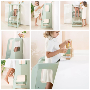 Montessori en bois 3-en-1 réglable sécurité enfant en bas âge tour d'apprentissage aide <span class=keywords><strong>de</strong></span> cuisine escabeau <span class=keywords><strong>pour</strong></span> enfants enfants - Product Image 3