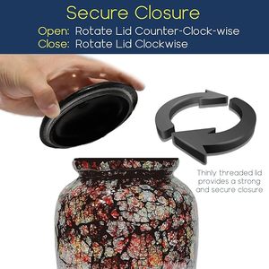 Handmade <b>Large</b> Adult Size Mosaic Glass Cremation <b>Urn</b> Unique Artwork with Individual Tiles Applied Hand Funerals Made Aluminium - Product Image 5