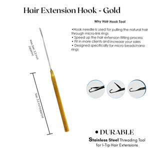 Professional Hair Extensions tool Micro Rings Beads <b>hook</b> loop Stainless steel Pulling Needle Threader Tool hair extension <b>hook</b> - Product Image 6