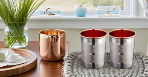 Gobelet à eau en verre à cocktail moderne en acier et cuivre fait à la main Avantages pour la santé de luxe pour les gobelets de bière - Product Image 3