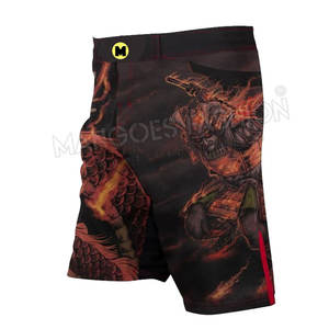 Pantalones cortos de lucha antiarrugas hechos a medida logotipo profesional sublimado impreso High Street Fight Trunks patrón sólido algodón para - Product Image 3