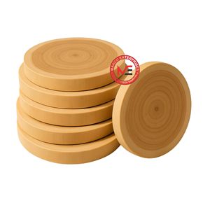 Polished Thick Wood Log <b>Coaster</b> | Tea <b>Coasters</b> Set of 6 Manufacturer | Natural Wood <b>Drink</b> <b>Coaster</b> Wholesale Factory Supply - Product Image 1